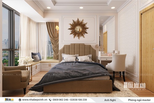 Nội thất phòng ngủ Master sang trọng tại Emerald Celadon City 104m2